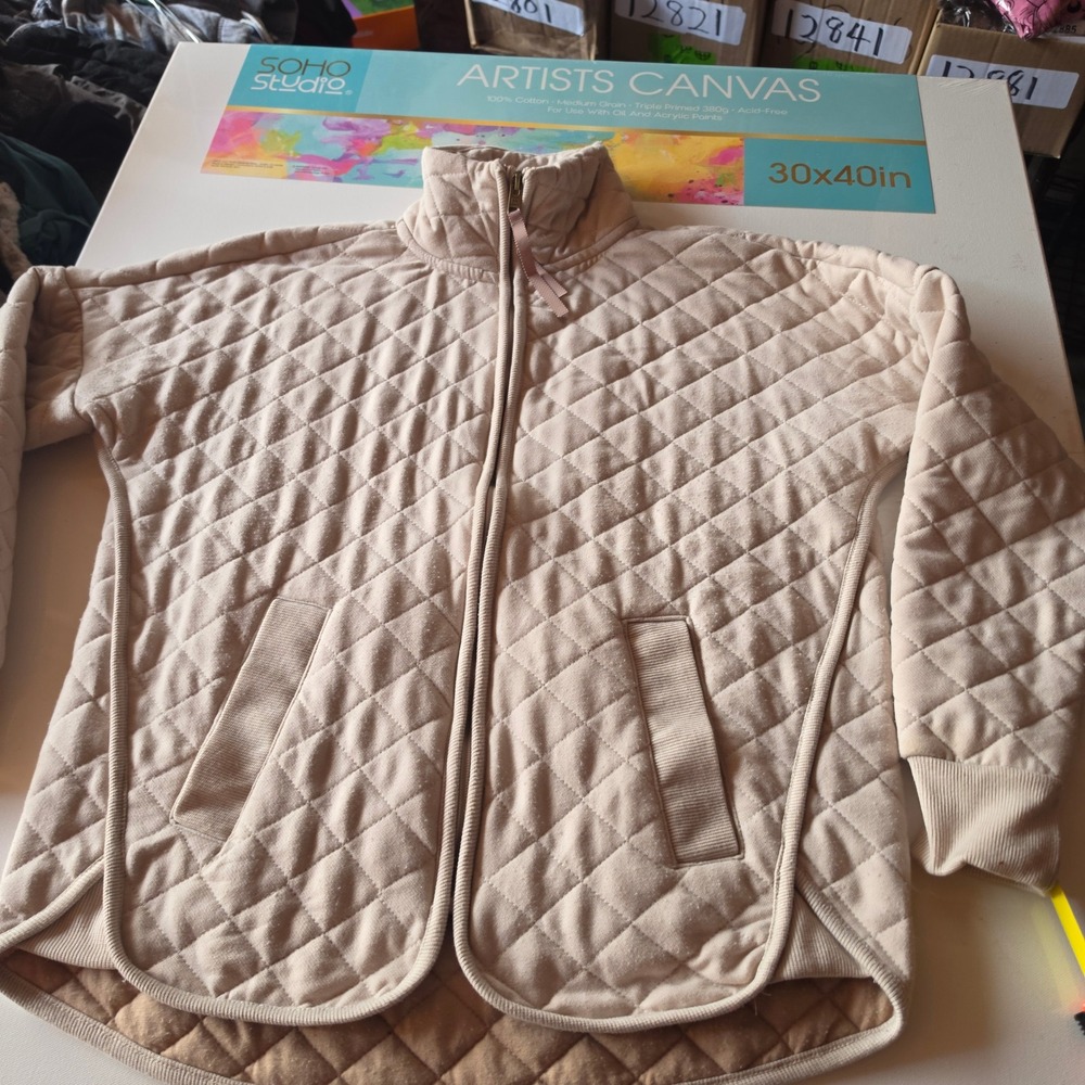 Avalanche Outdoor Supply Co Women Quilted Full Zip Jacket Tan Beige Small